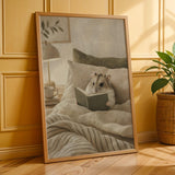 Additional product presentation of Russian Dwarf Hamster Reading in Bed Poster.