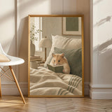Product view of Chinese Hamster Reading in Bed Poster.