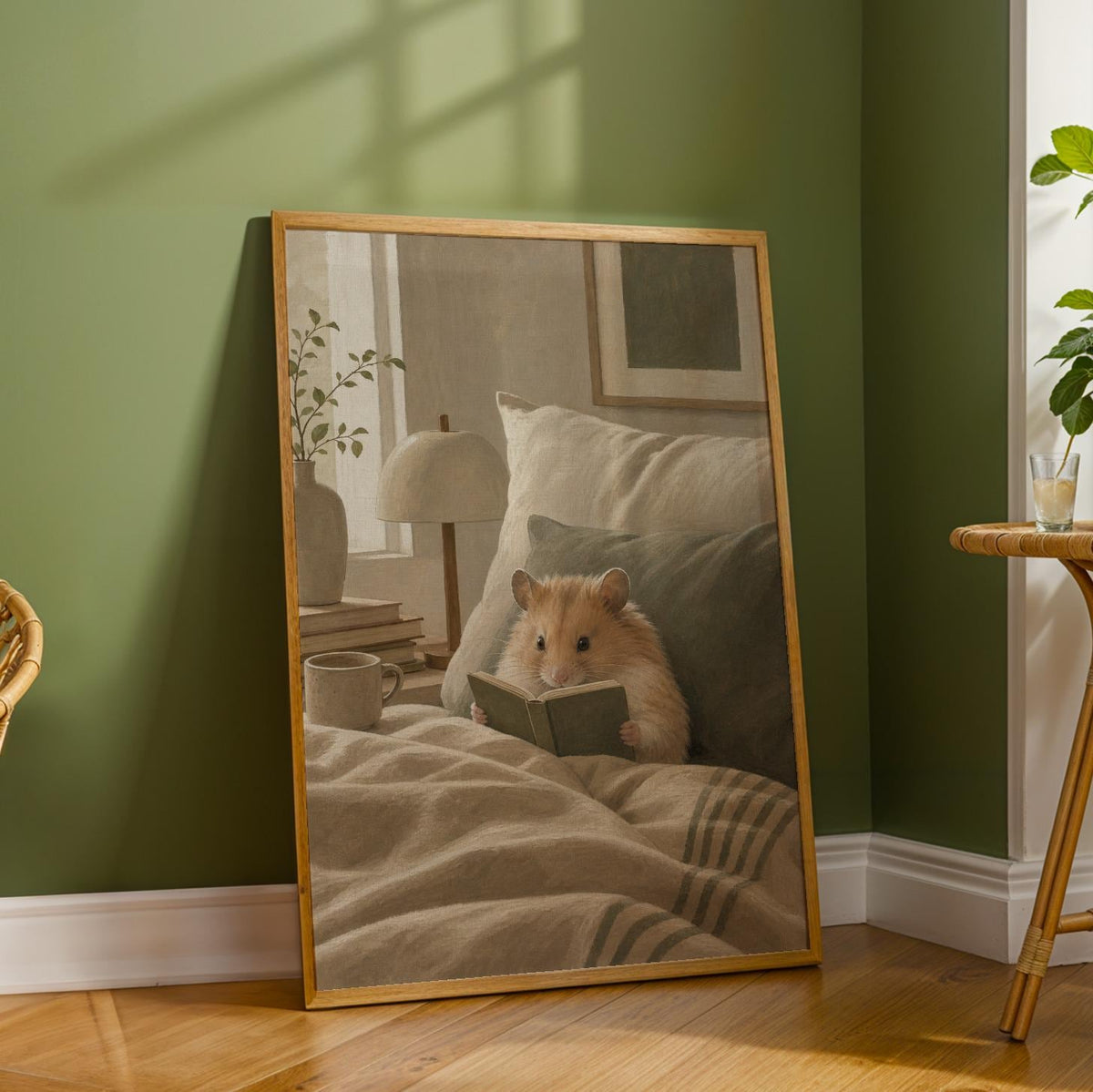 Additional product detail of Chinese Hamster Reading in Bed Poster.