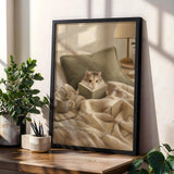 Product gallery view of Roborovski Hamster Reading in Bed Poster.