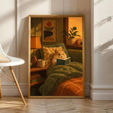 Product view of Teddy Bear Hamster Reading in Armchair Poster.