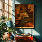 Alternate product view of Teddy Bear Hamster Reading in Armchair Poster.