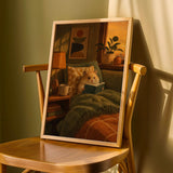 Product detail view of Teddy Bear Hamster Reading in Armchair Poster.