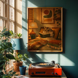 Alternate product view of Campbell’s Dwarf Hamster Reading in Armchair Poster.