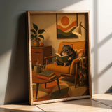 Product presentation view of Hamster Reading in Armchair Poster.