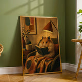 Additional product detail of Long Haired Syrian Hamster Reading in Armchair Poster.