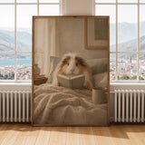 Alternate gallery view of Sheltie Guinea Pig Reading in Bed Poster.
