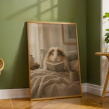 Additional product detail of Sheltie Guinea Pig Reading in Bed Poster.