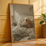Additional product presentation of Peruvian Guinea Pig Reading in Bed Poster.