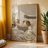 Additional product view of American Guinea Pig Reading in Bed Poster.