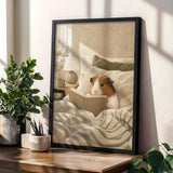 Product gallery view of American Guinea Pig Reading in Bed Poster.