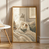 Product view of Texel Guinea Pig Reading in Bed Poster.