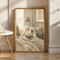 Product view of Texel Guinea Pig Reading in Bed Poster.
