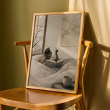 Product detail view of White Guinea Pig Reading in Bed Poster.