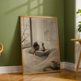 Additional product detail of White Guinea Pig Reading in Bed Poster.