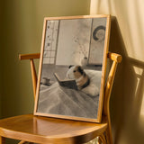 Product detail view of American Guinea Pig Reading in Bed Poster.