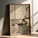Product presentation view of American Guinea Pig Reading in Bed Poster.