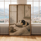 Alternate gallery view of Satin Guinea Pig Reading in Bed Poster.