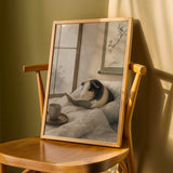 Product detail view of Satin Guinea Pig Reading in Bed Poster.