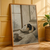 Additional product presentation of Satin Guinea Pig Reading in Bed Poster.
