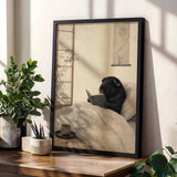 Product gallery view of Black Guinea Pig Reading in Bed Poster.