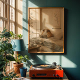 Alternate product view of Teddy Guinea Pig Reading in Bed Poster.