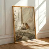 Alternate product presentation of Teddy Guinea Pig Reading in Bed Poster.