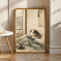 Product view of Sheltie Guinea Pig Reading in Bed Poster.
