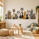Alternate product presentation of Funny Cat Group Wall Vinyl Decal.
