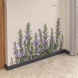 Rosemary Herb Border Wall Vinyl Decal displayed in a room setting.