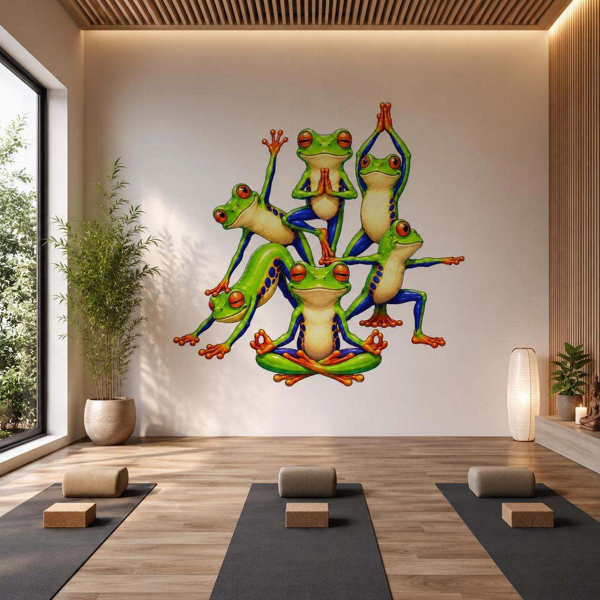 Additional product view of Weird Yoga Frogs Wall Vinyl Decal.