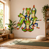 Product view of Weird Yoga Frogs Wall Vinyl Decal.