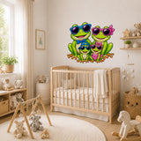 Product detail view of Weird Frog Family Wall Vinyl Decal.