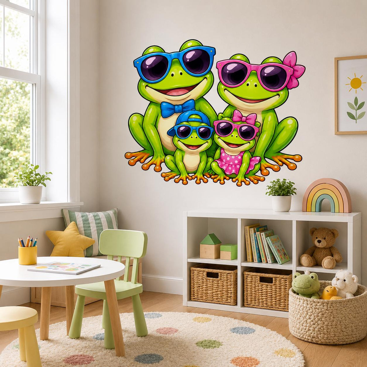 Product gallery view of Weird Frog Family Wall Vinyl Decal.
