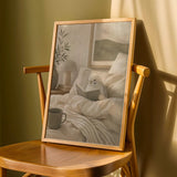 Product detail view of White Budgerigar Reading in Bed Poster.
