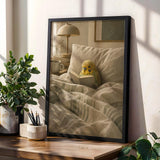 Product gallery view of Yellowface Budgerigar Reading in Bed Poster.