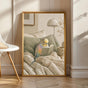 Product view of Rainbow Budgerigar Reading in Bed Poster.
