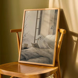 Product detail view of White Budgerigar Reading in Bed Poster.