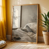 Additional product view of Silver Budgerigar Reading in Bed Poster.