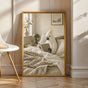Product view of White Cockatoo Reading in Bed Poster.