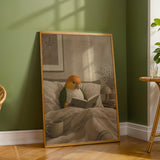 Additional product detail of White Bellied Caique Reading in Bed Poster.