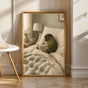 Product view of Dusky Conure Reading in Bed Poster.
