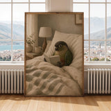 Alternate gallery view of Dusky Conure Reading in Bed Poster.