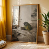 Additional product view of Senegal Parrot Reading in Bed Poster.