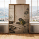 Alternate gallery view of Senegal Parrot Reading in Bed Poster.
