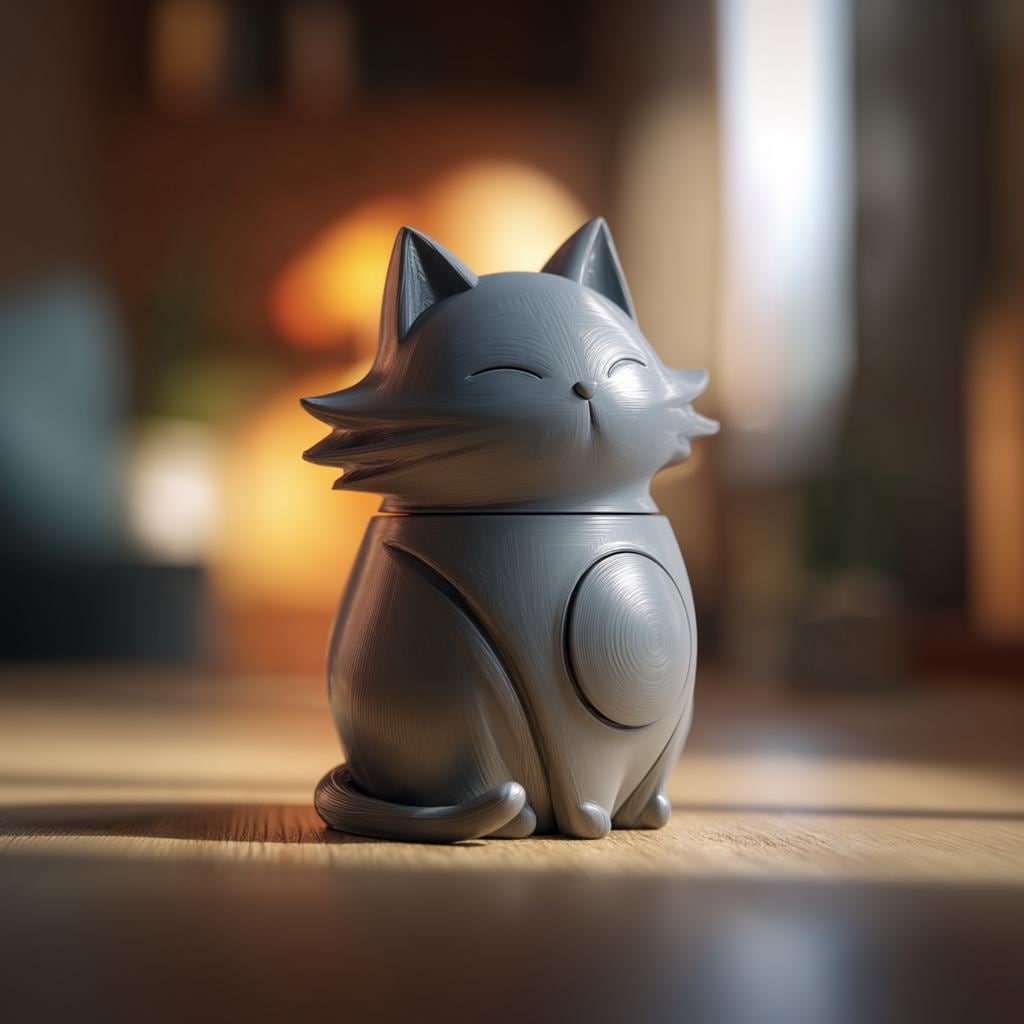 Product gallery view of Sitting Cat Memorial Urn.