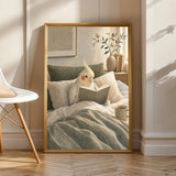 Product view of Pearl Cockatiel Reading in Bed Poster.