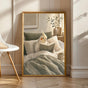 Product view of Pearl Cockatiel Reading in Bed Poster.