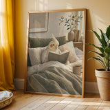Additional product view of Pearl Cockatiel Reading in Bed Poster.