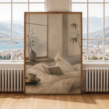 Alternate gallery view of Albino Cockatiel Reading in Bed Poster.